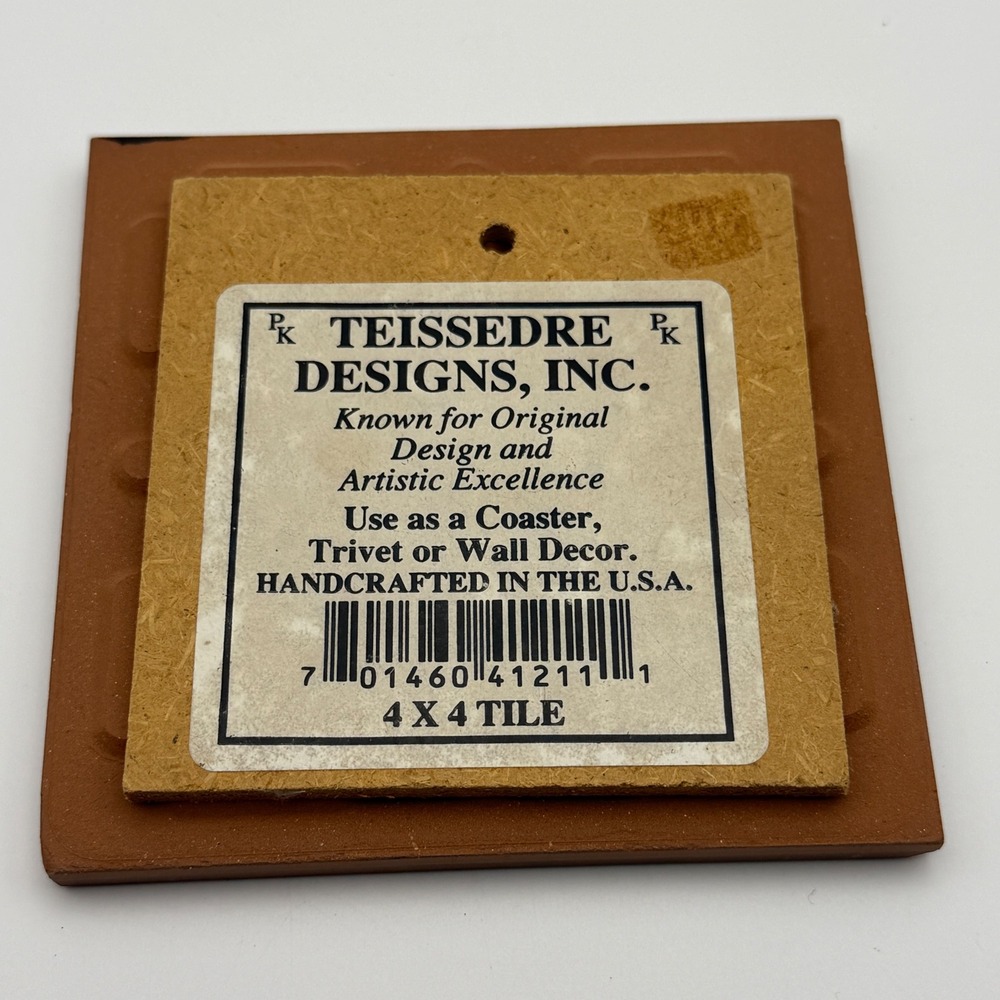 Teissedre Howling Wolf Tile Trivet Southwestern Ceramic Coaster Wall Art READ - Picture 4 of 6